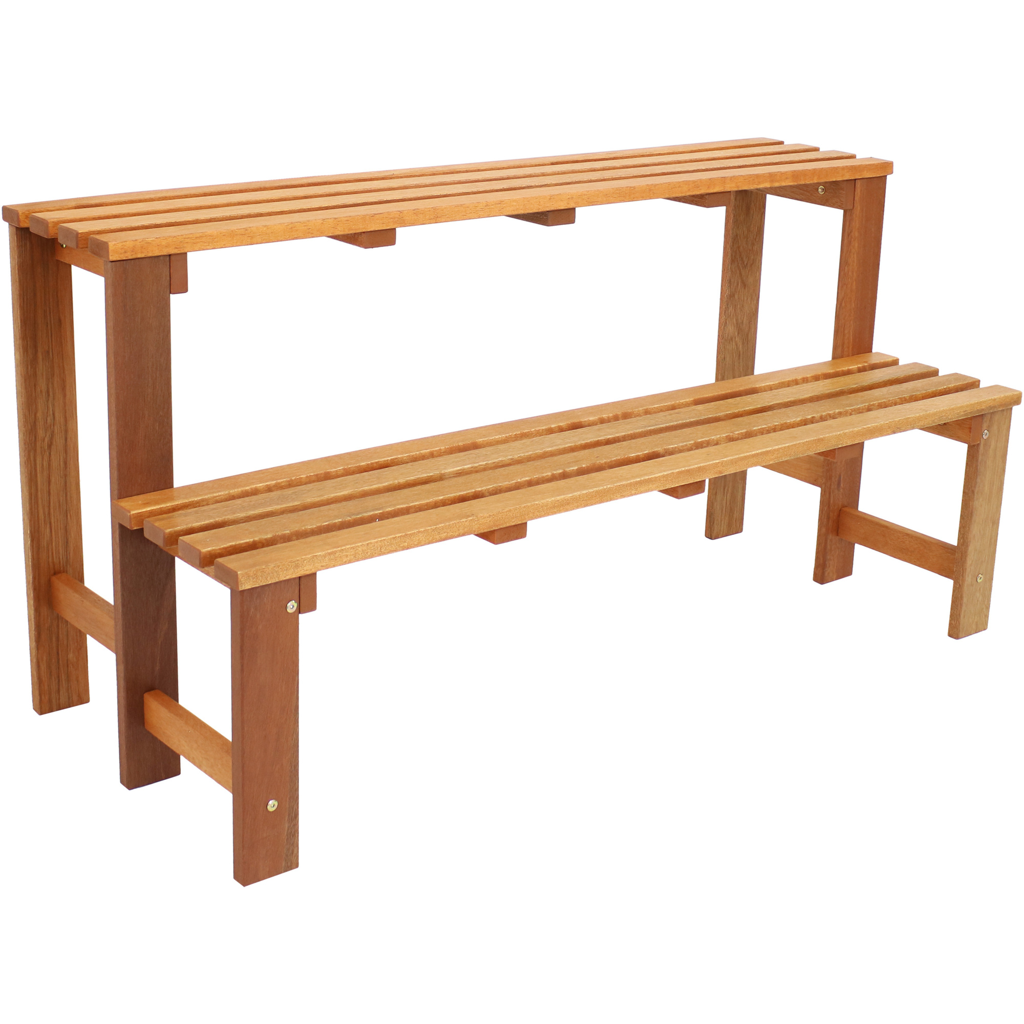 Sunnydaze Decor, 24in. 2-Tier Wood Plant Stand - Brown, Table Shape Rectangle, Primary Color Brown, Height 24 in, Model# FRN-504